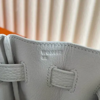 Kelly Retourne 35 Handmade Bag in White Clemence Leather