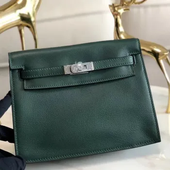 Hermes Dark Green Swift Kelly Danse Bag