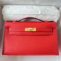 Kelly Pochette Handmade Bag In Rouge Piment Epsom Calfskin