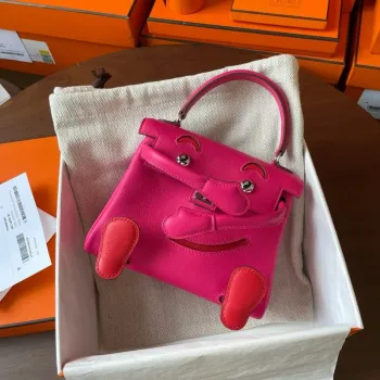 Kelly Doll Quelle Idole Bag in Rose Mexico Swift Calfskin