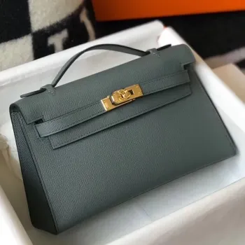 Kelly Pochette Bag In Vert Amande Epsom Leather