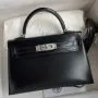 Kelly Mini II Sellier Handmade Bag In Black Box Calfskin