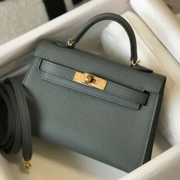 Kelly Mini II Bag In Vert Amande Epsom Leather