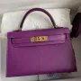 Kelly Mini II Sellier Handmade Bag In Anemone Epsom Calfskin