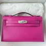 Kelly Pochette Handmade Bag In Rose Purple Epsom Calfskin
