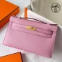 Kelly Pochette Handmade Bag In Mauve Sylvestre Epsom Calfskin