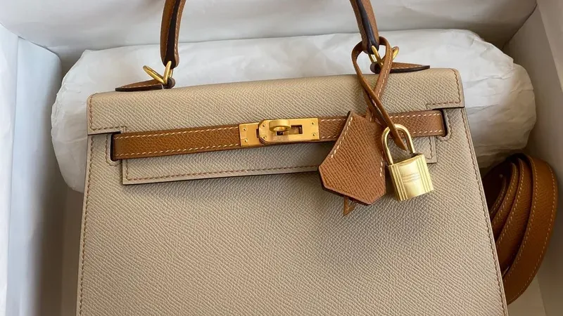 Hermès Kelly Sellier 25 Bicolor — Trench & Craie Epsom Calfskin Excellence