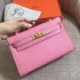 Hermes Pink Kelly Pochette Epsom Handmade Bag