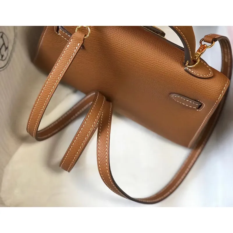 Kelly Mini II Bag In Gold Epsom Leather