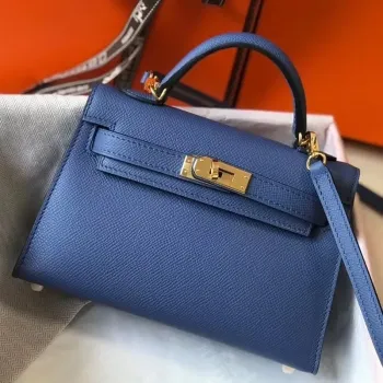 Kelly Mini II Bag In Blue Agate Epsom Leather