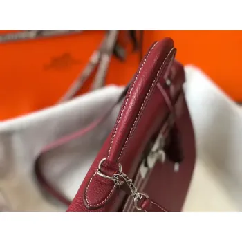 Hermes Bordeaux Clemence Kelly 32cm Retourne Bag