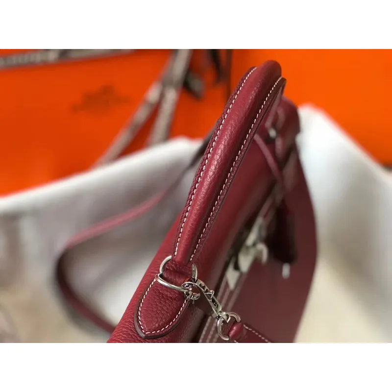 Hermes Bordeaux Clemence Kelly 32cm Retourne Bag
