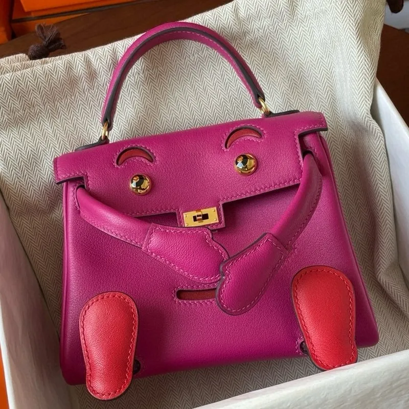Kelly Doll Quelle Idole Bag in Rose Purple Swift Calfskin