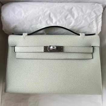 Kelly Pochette Handmade Bag In Vert Fizz Epsom Calfskin