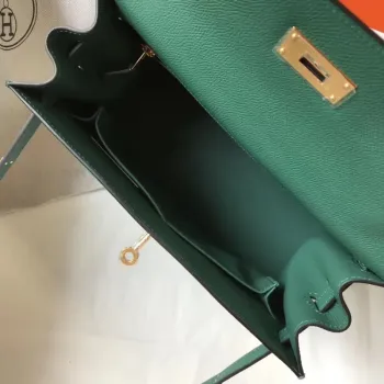 Hermes Malachite Epsom Kelly 32cm Sellier Bag