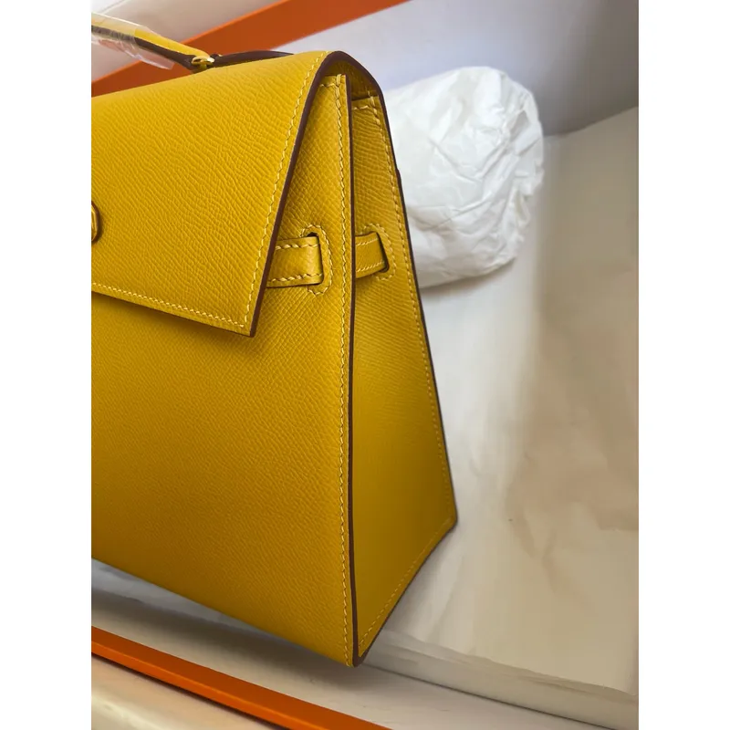 Kelly En Desordre 20 Handmade Bag in Jaune Ambre Epsom Calfskin
