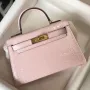 Kelly Mini II Bag In Rose Dragee Embossed Crocodile Calfskin