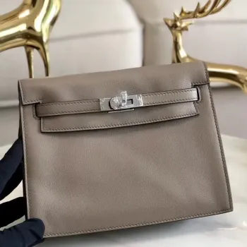 Hermes Grey Swift Kelly Danse Bag