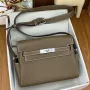 Kelly Messenger Bag in Taupe Clemence Leather