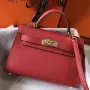 Kelly Mini II Bag In Rouge Vif Epsom Leather