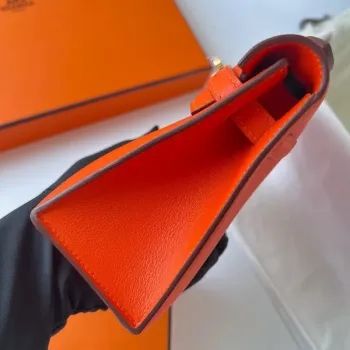 Kelly Pochette Handmade Bag In Rouge Piment Swift Calfskin