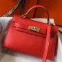 Kelly Mini II Bag In Rouge Casaque Epsom Leather