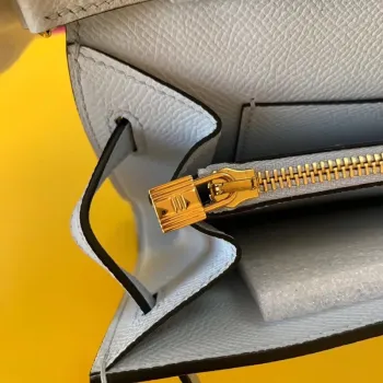 Kelly Classique To Go Wallet In Blue Zephyr Epsom Calfskin