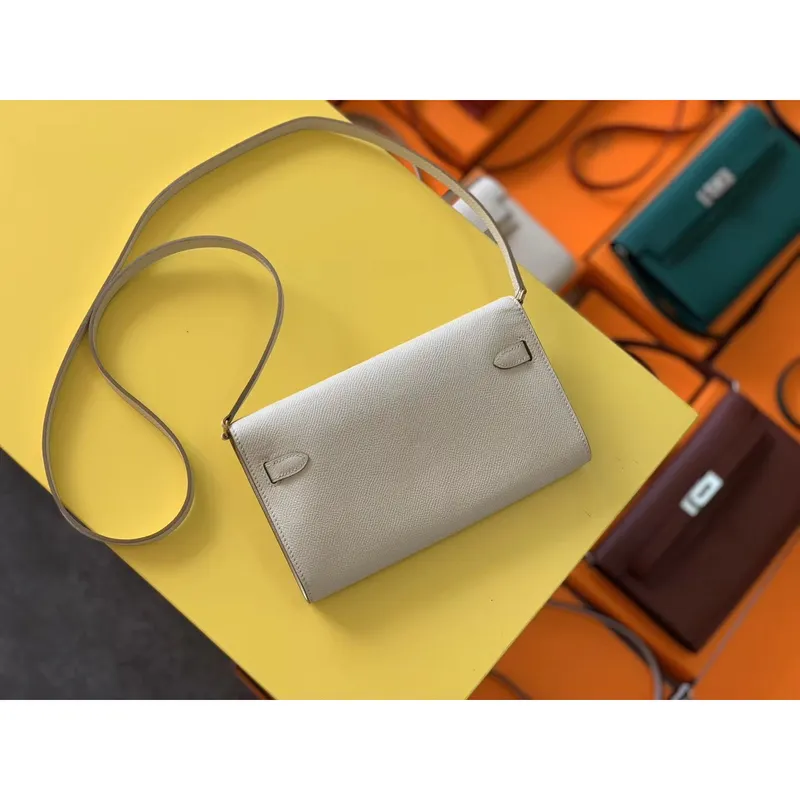 Kelly Classique To Go Wallet In Blue Zephyr Epsom Calfskin