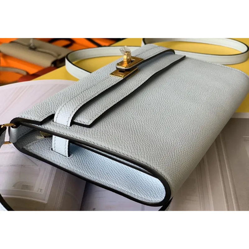 Kelly Classique To Go Wallet In Blue Zephyr Epsom Calfskin