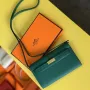 Kelly Classique To Go Wallet In Malachite Epsom Calfskin