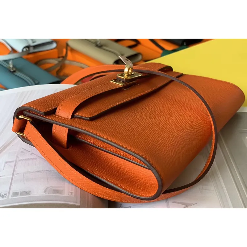 Kelly Classique To Go Wallet In Orange Epsom Calfskin