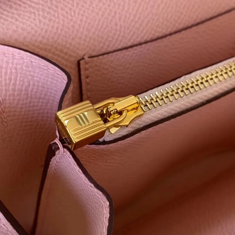 Kelly Classique To Go Wallet In Pink Epsom Calfskin