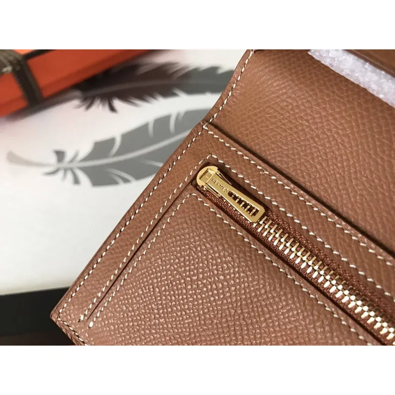 Hermes Brown Epsom Bearn Gusset Wallet
