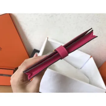 Hermes Peach Epsom Bearn Gusset Wallet