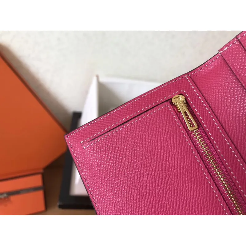 Hermes Peach Epsom Bearn Gusset Wallet