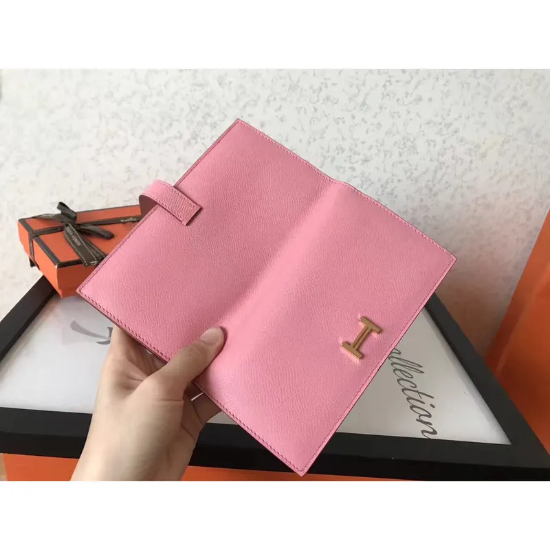 Hermes Pink Epsom Bearn Gusset Wallet