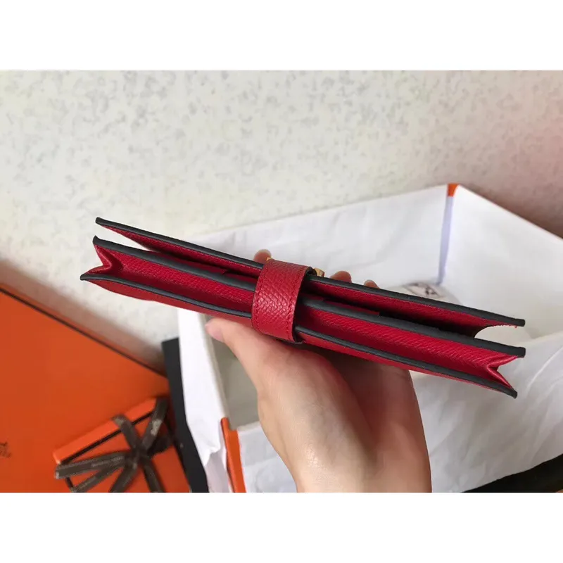 Hermes Red Epsom Bearn Gusset Wallet