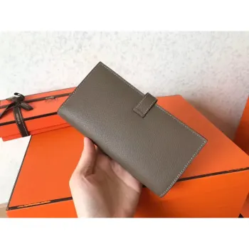 Hermes Taupe Epsom Bearn Gusset Wallet