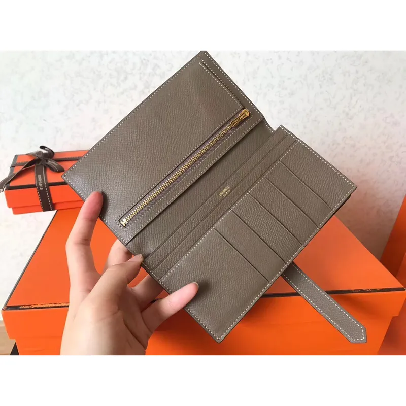 Hermes Taupe Epsom Bearn Gusset Wallet