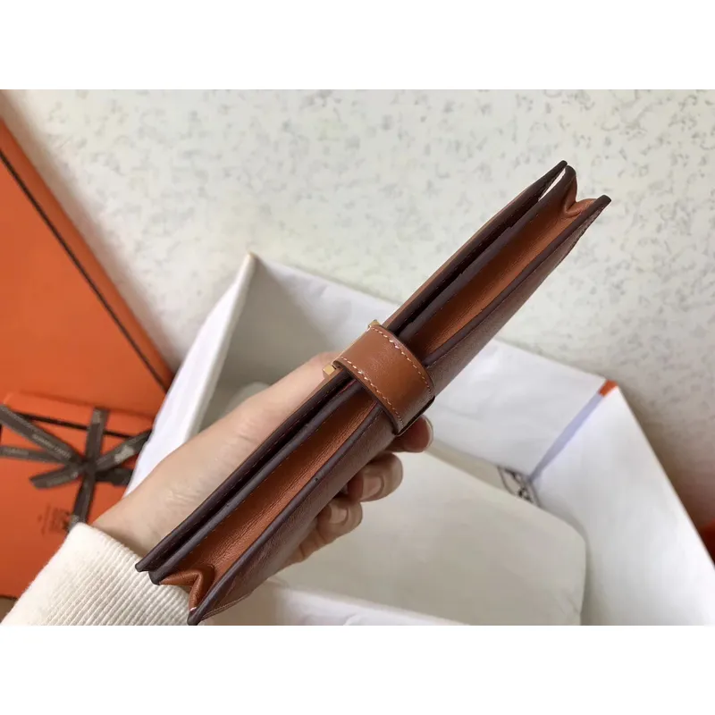 Hermes Gold Swift Bearn Gusset Wallet