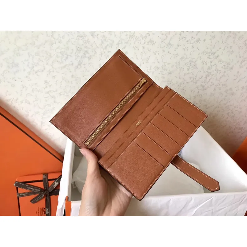 Hermes Gold Swift Bearn Gusset Wallet