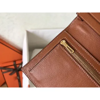 Hermes Gold Swift Bearn Gusset Wallet