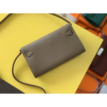 Kelly Classique To Go Wallet In Taupe Epsom Calfskin