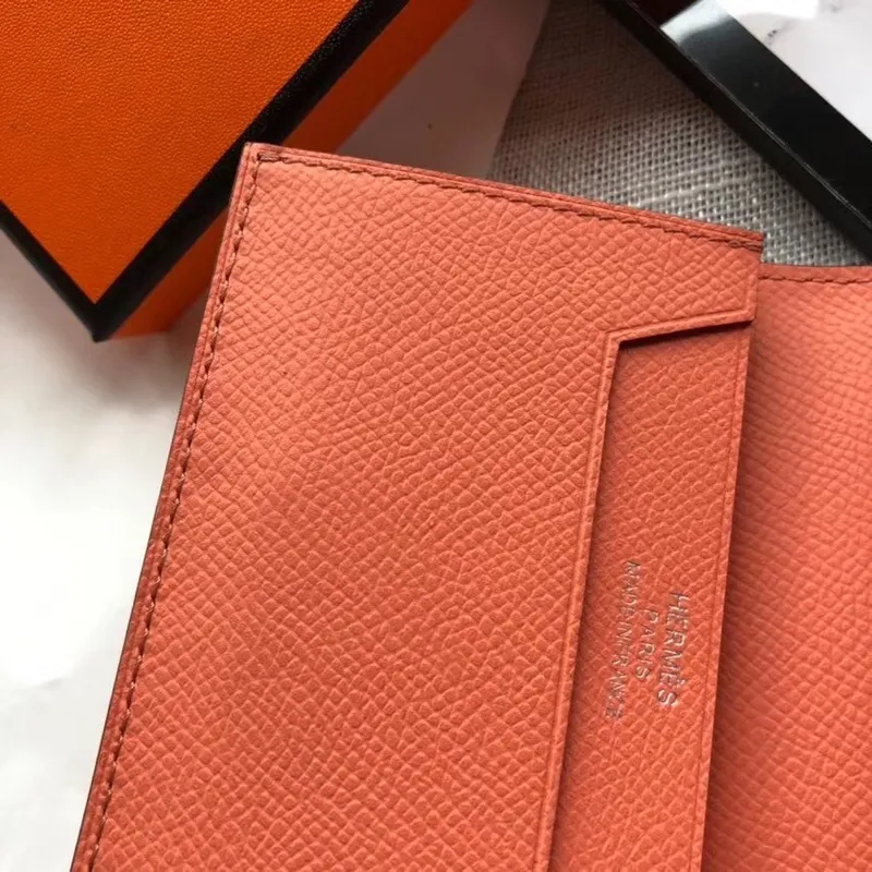 Hermes Bearn Mini Wallet In Crevette Epsom Leather