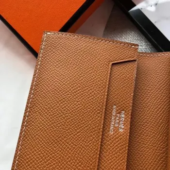 Hermes Bearn Mini Wallet In Gold  Epsom Leather