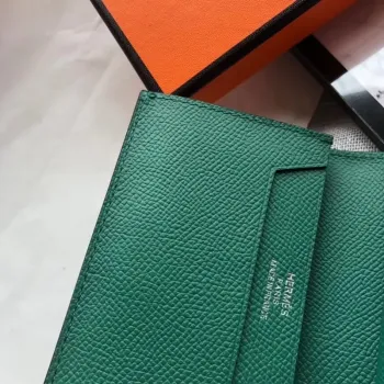 Hermes Bearn Mini Wallet In Vert Vertigo Epsom Leather