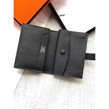 Hermes Bearn Mini Wallet In Black Epsom Leather