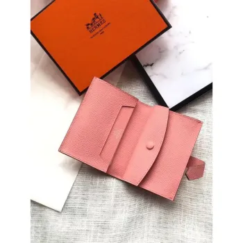 Hermes Bearn Mini Wallet In Rose Confetti Epsom Leather