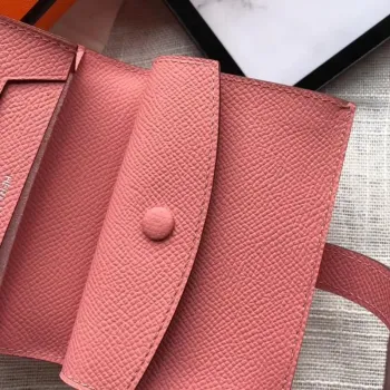 Hermes Bearn Mini Wallet In Rose Confetti Epsom Leather