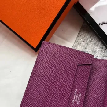 Hermes Bearn Mini Wallet In Purple Epsom Leather